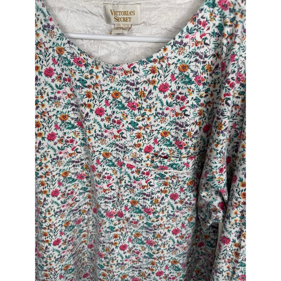 Vintage Victoria's Secret Gold Label Floral Cotton Nightshirt Multicolor – L - Picture 2 of 6